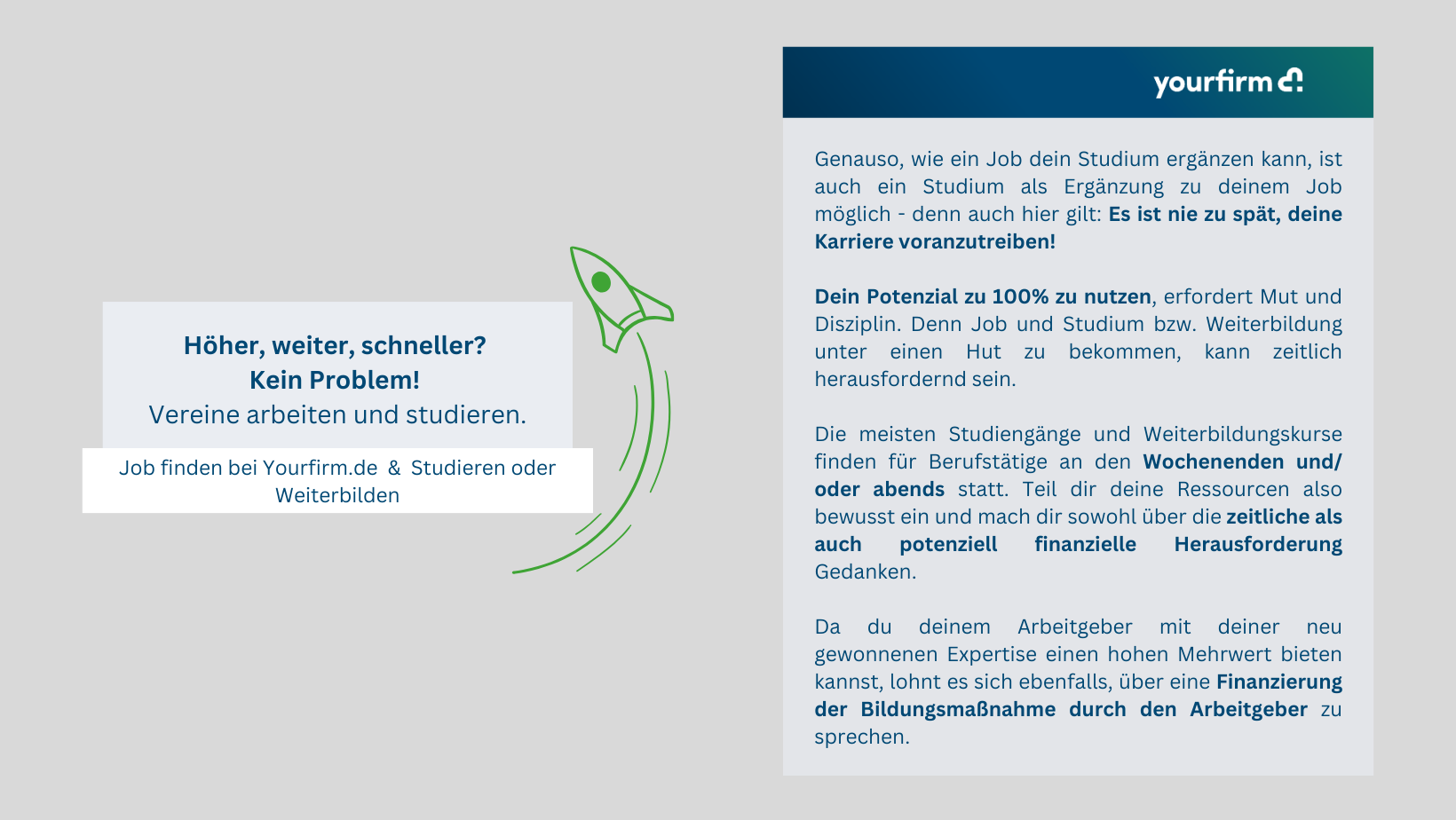 Informationsgrafik Weiterbildung und berufsbegleitendes Studium